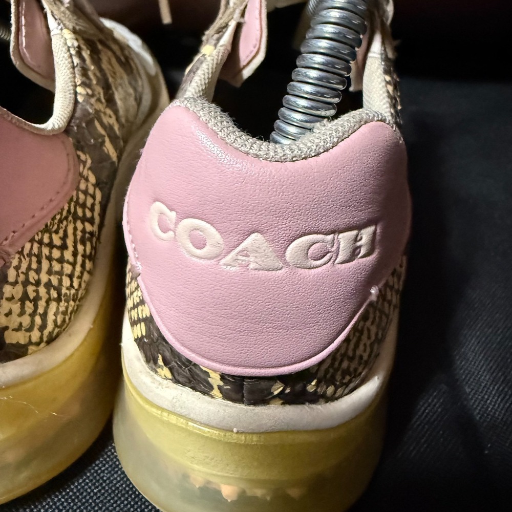 Coach‎ Womens Snake Print Fashion Sneakers Size 8B Designer Casual Shoes - Picture 5 of 15